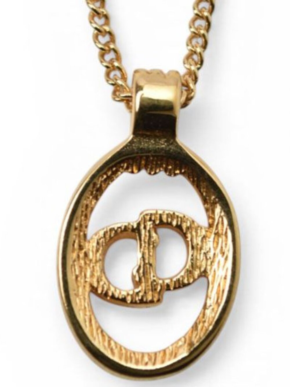 Dior Necklace Pendant Vintage CD Logo Gold - Picture 7 of 8